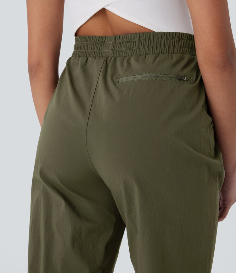 Water Repellent Mid Rise Drawstring Pockets Ripstop Hiking Pants