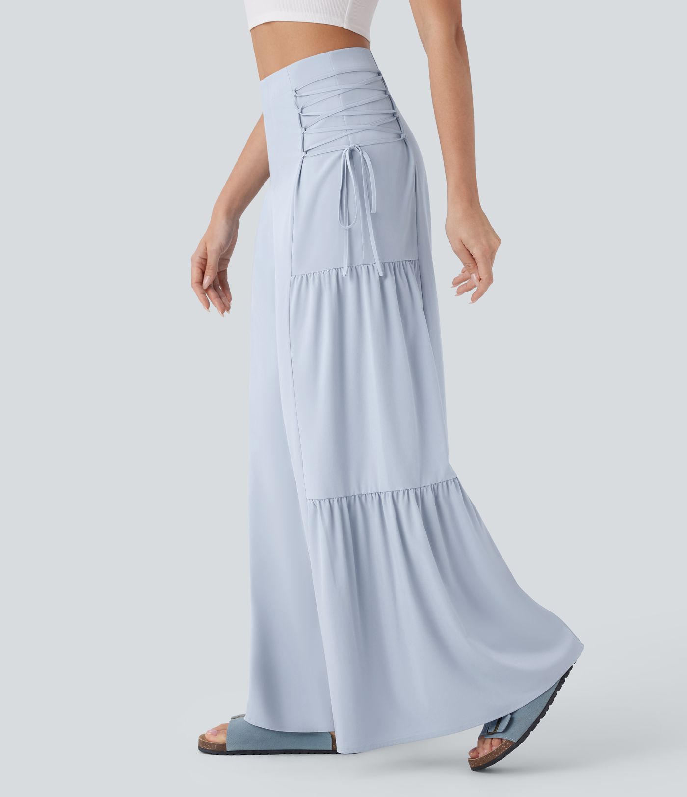 Breezeful™ Mid Rise Lace Up Flowy Wide Leg Quick Dry Pants