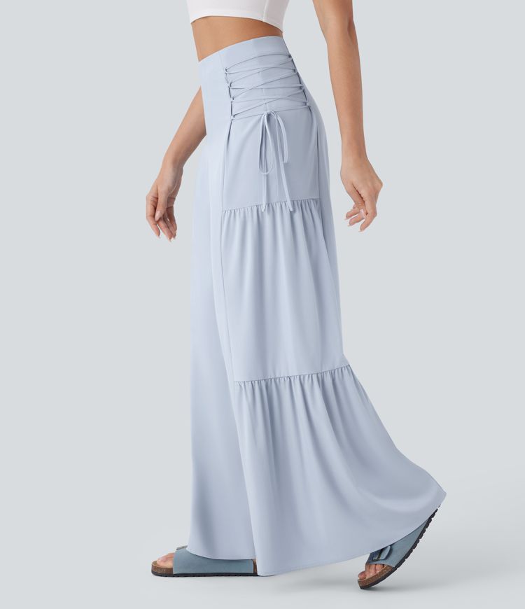 Breezeful™ Mid Rise Lace Up Flowy Wide Leg Quick Dry Pants