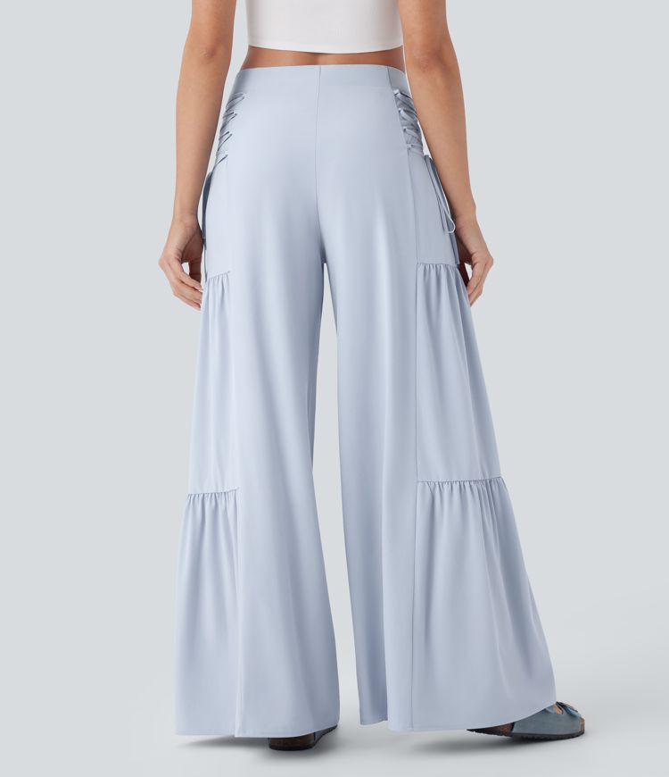 Breezeful™ Mid Rise Lace Up Flowy Wide Leg Quick Dry Pants