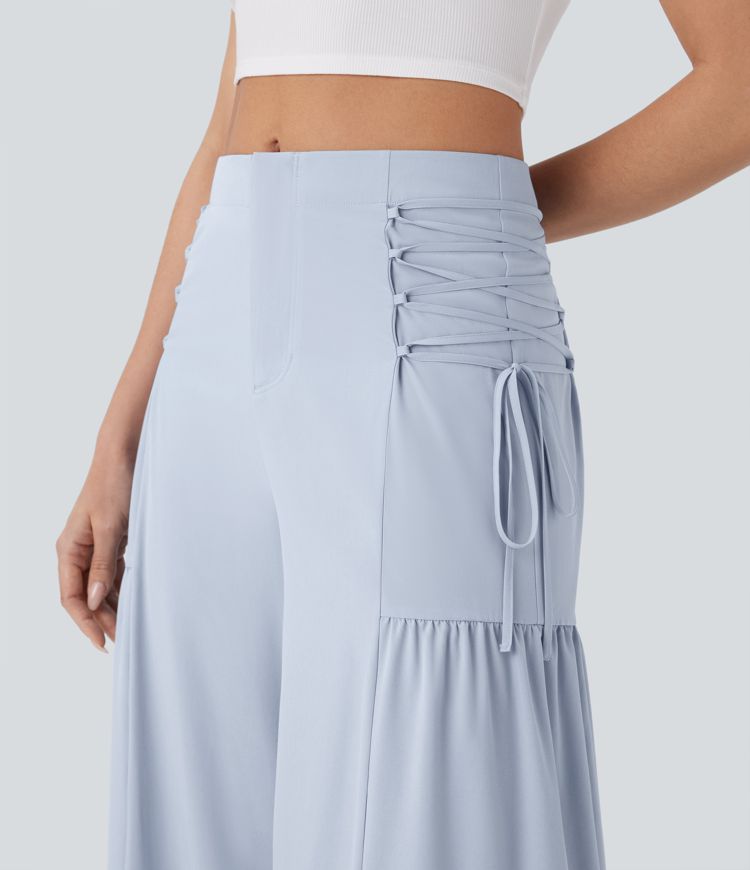 Breezeful™ Mid Rise Lace Up Flowy Wide Leg Quick Dry Pants