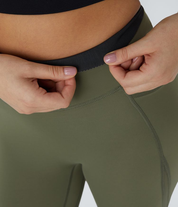 Leggings SoCinched entrenamiento tiro alto antideslizante control abdomen bolsillo lateral malla contrastante secado rápido talla 7/8