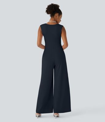 Square Neck Sleeveless Jumpsuit