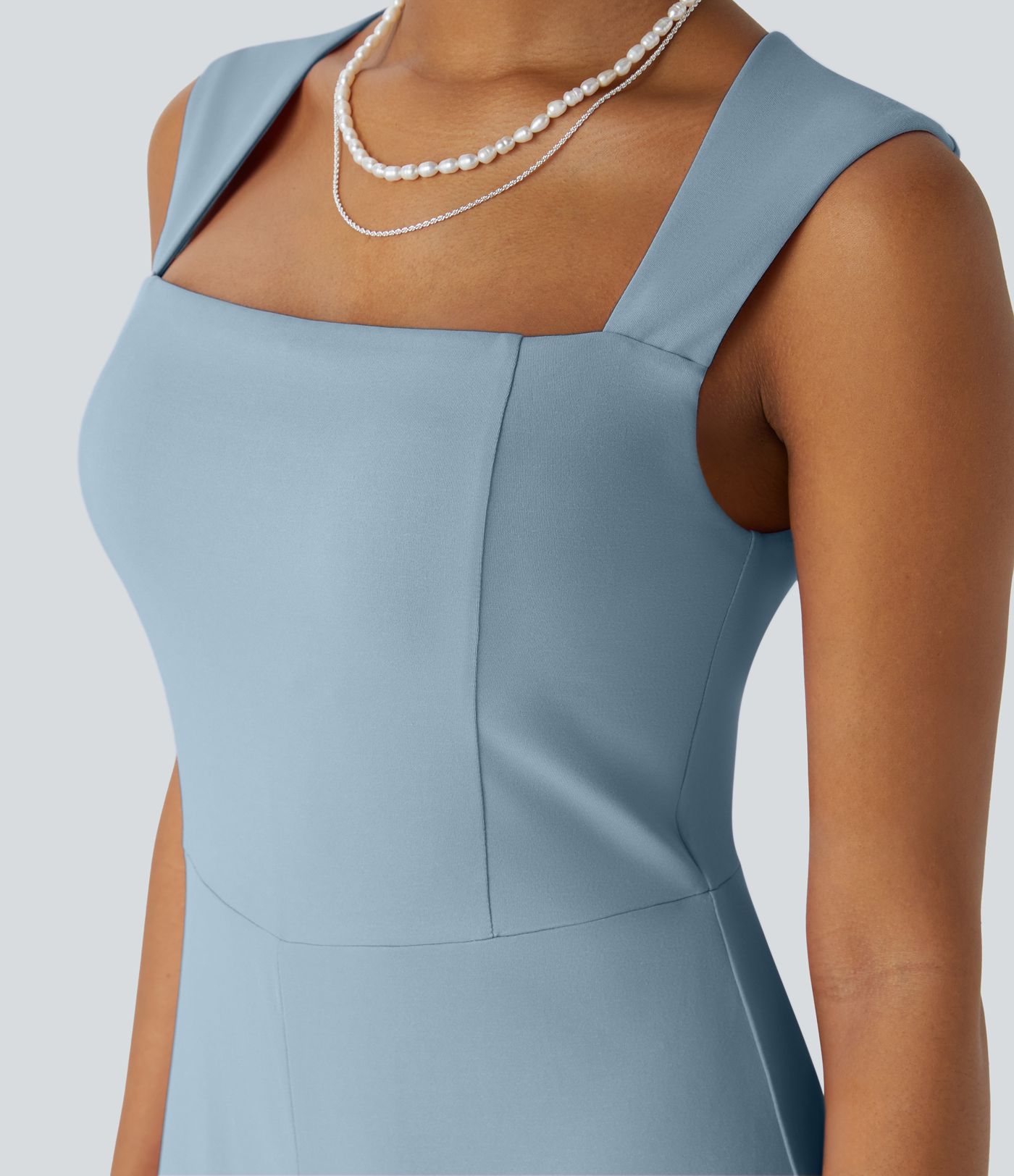 Square Neck Sleeveless Party Jumpsuit