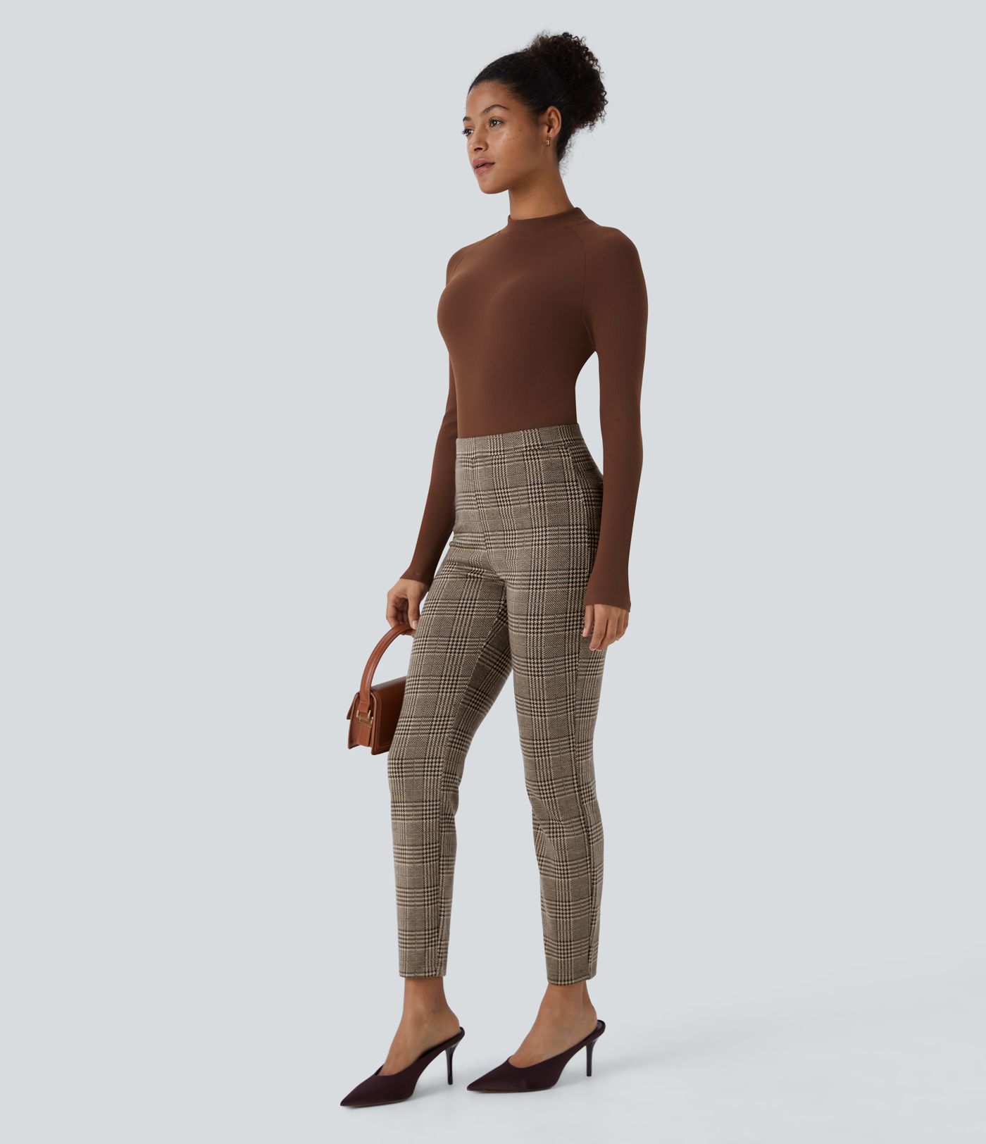 Halara Flex™ High Waisted Pocket Houndstooth Plaid Skinny Work Pants