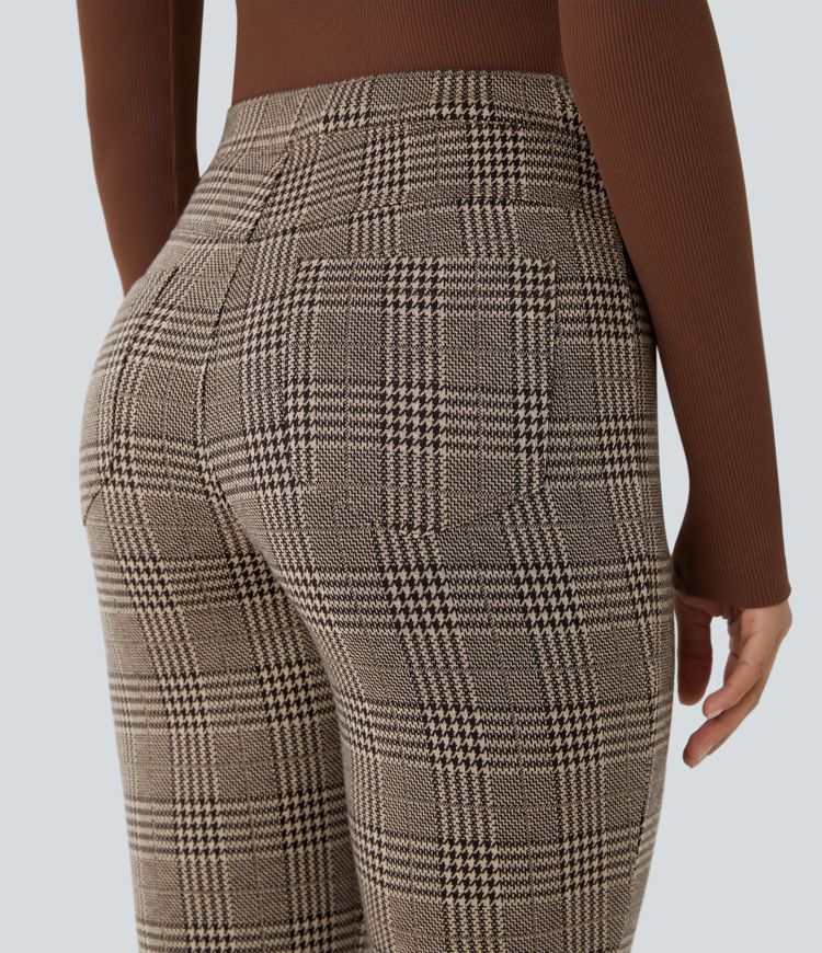 Halara Flex™ High Waisted Pocket Houndstooth Plaid Skinny Work Pants
