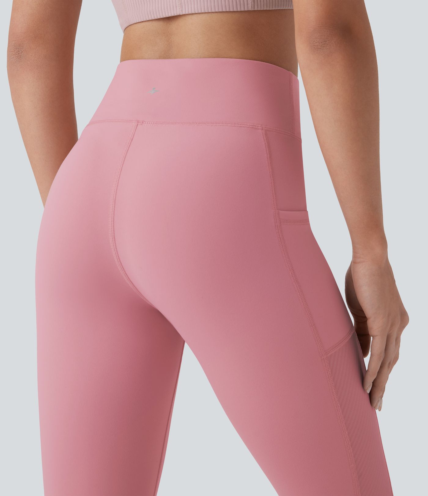Softlyzero™ 7/8-Plush-Yoga-Leggings mit hohem Bund, Seitentaschen und Kontrastnetz