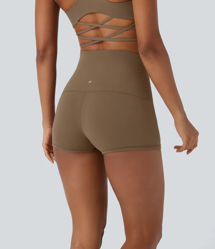 Super High Waisted Foldover Yoga Biker Shorts 2.5''