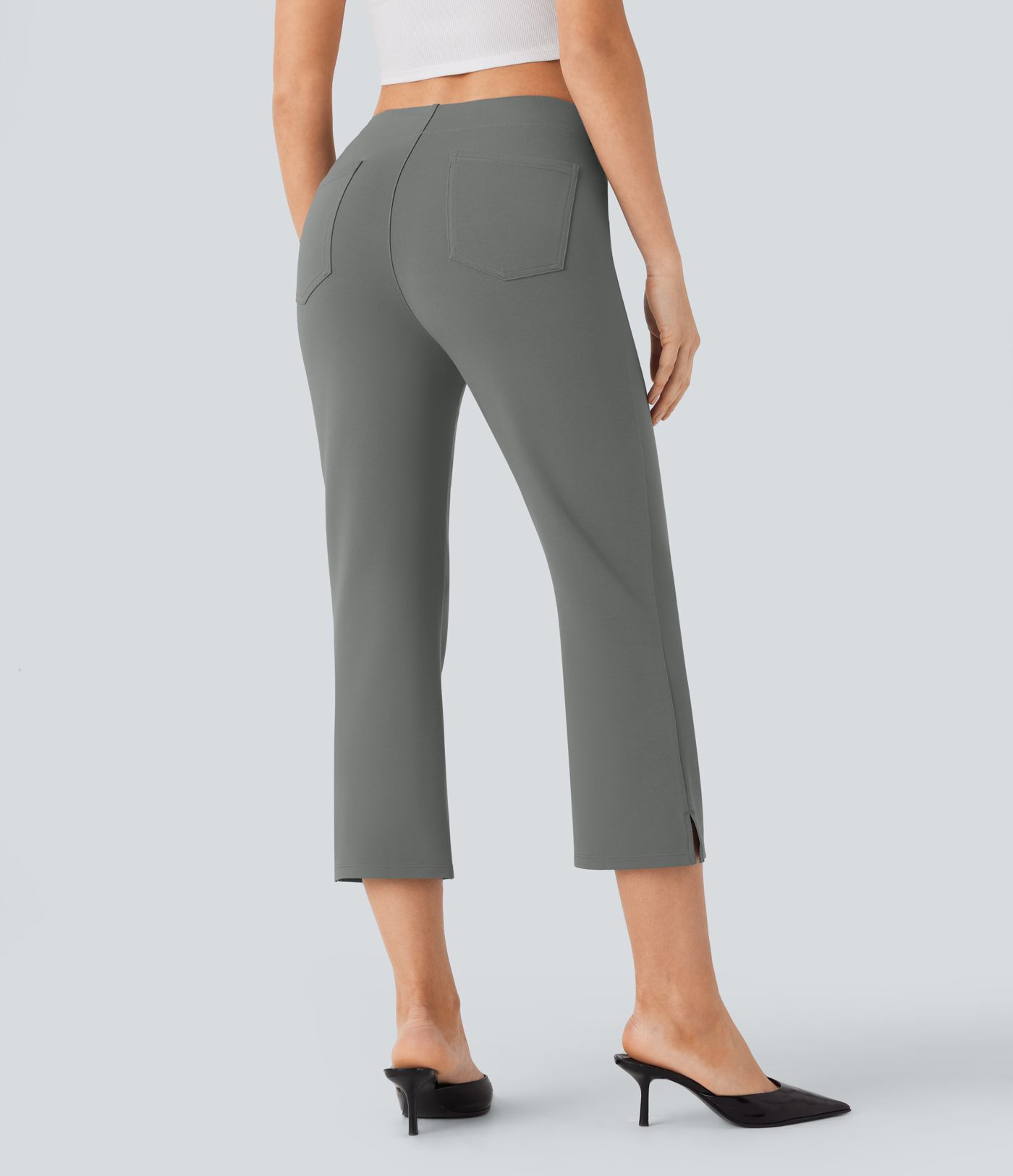 Pantalon tailleur capri taille moyenne Halara Flex™ SculptKnit avec poches