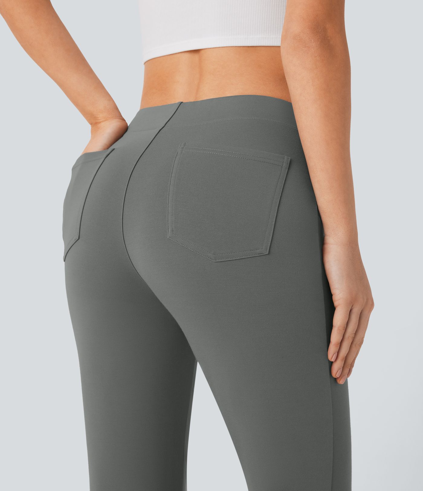 Pantalon tailleur capri taille moyenne Halara Flex™ SculptKnit avec poches