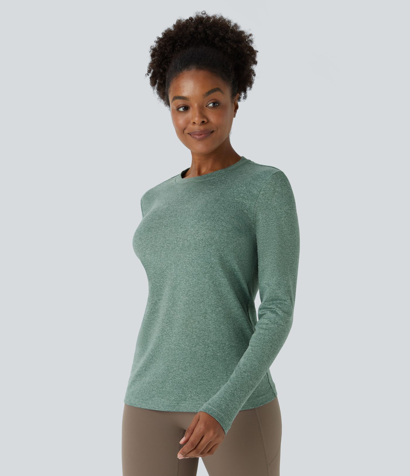 Round Neck Long Sleeve Hiking Sports Top