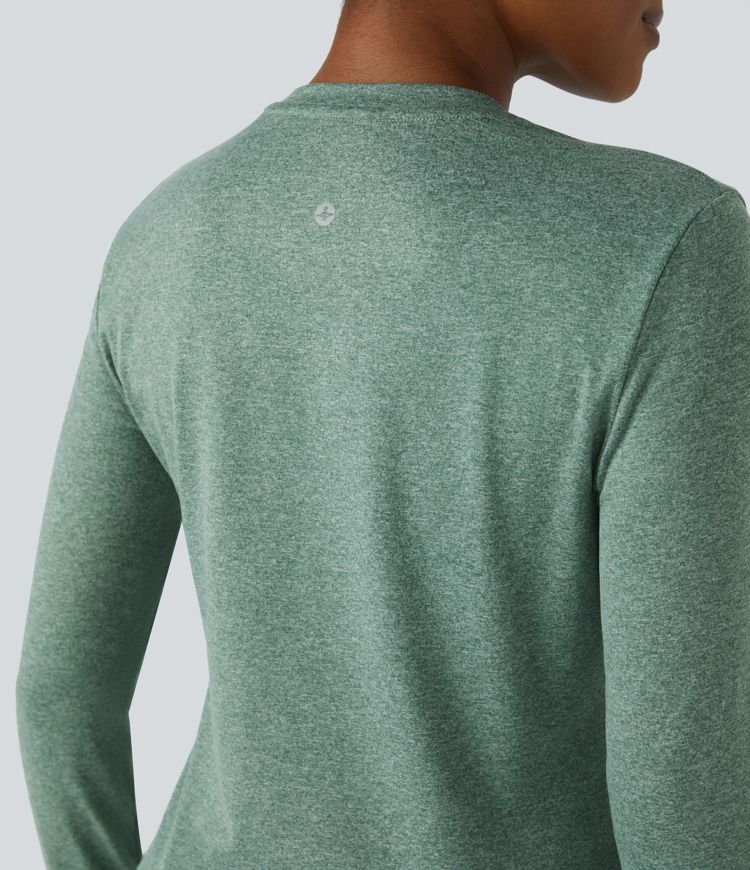 Round Neck Long Sleeve Hiking Sports Top