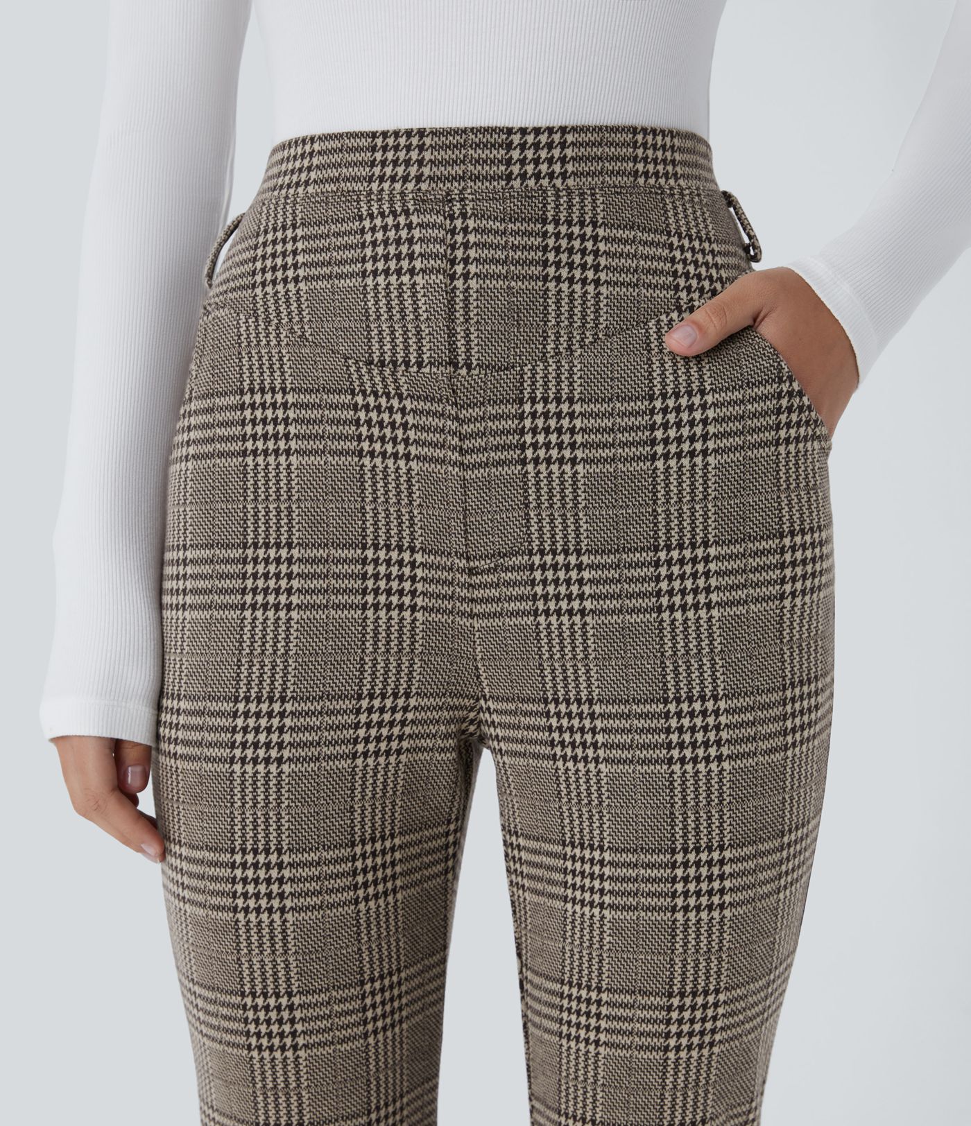 Halara Flex™ Super High Waisted Pocket Houndstooth Plaid Work Pants