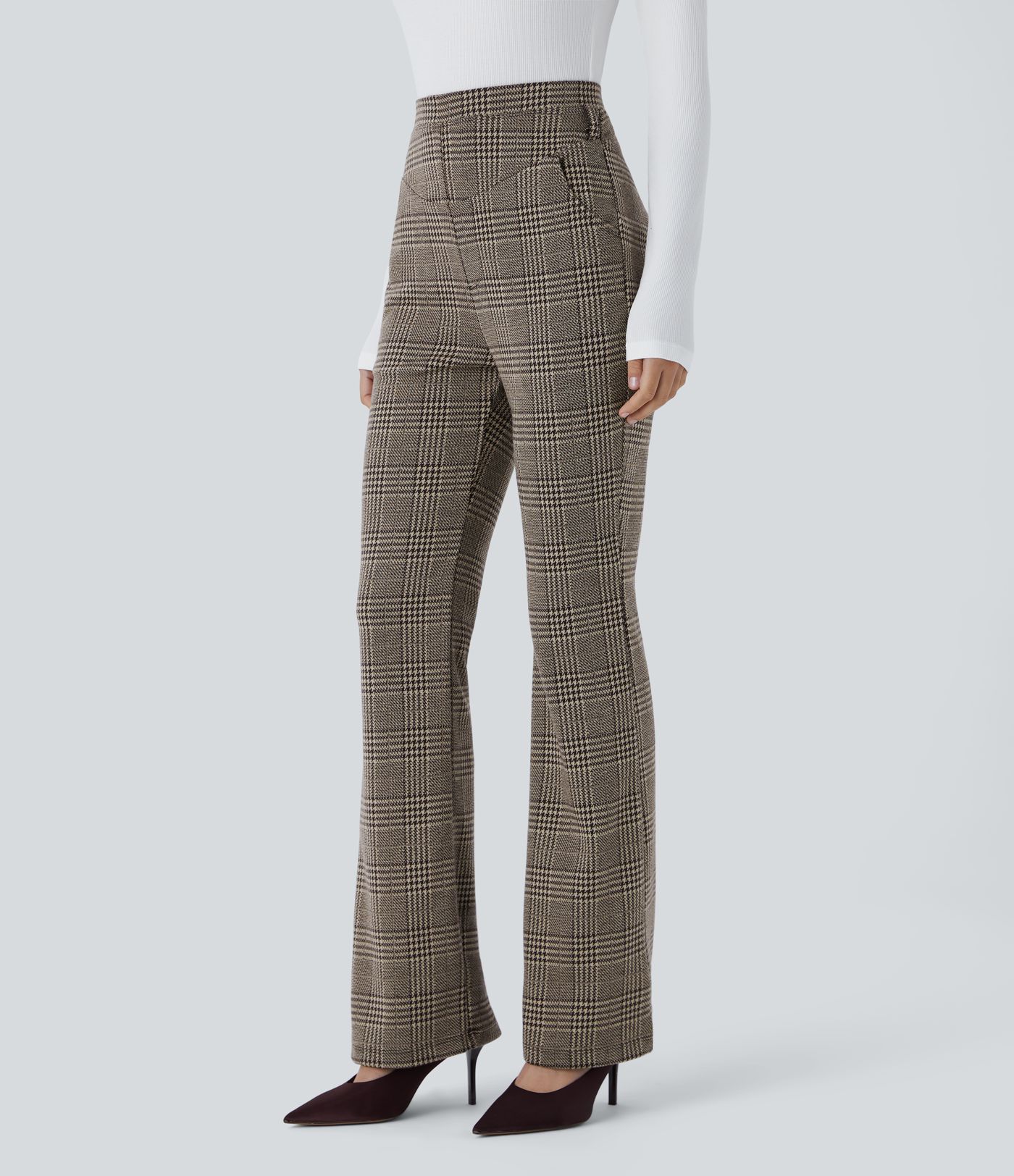 Halara Flex™ Super High Waisted Pocket Houndstooth Plaid Work Pants