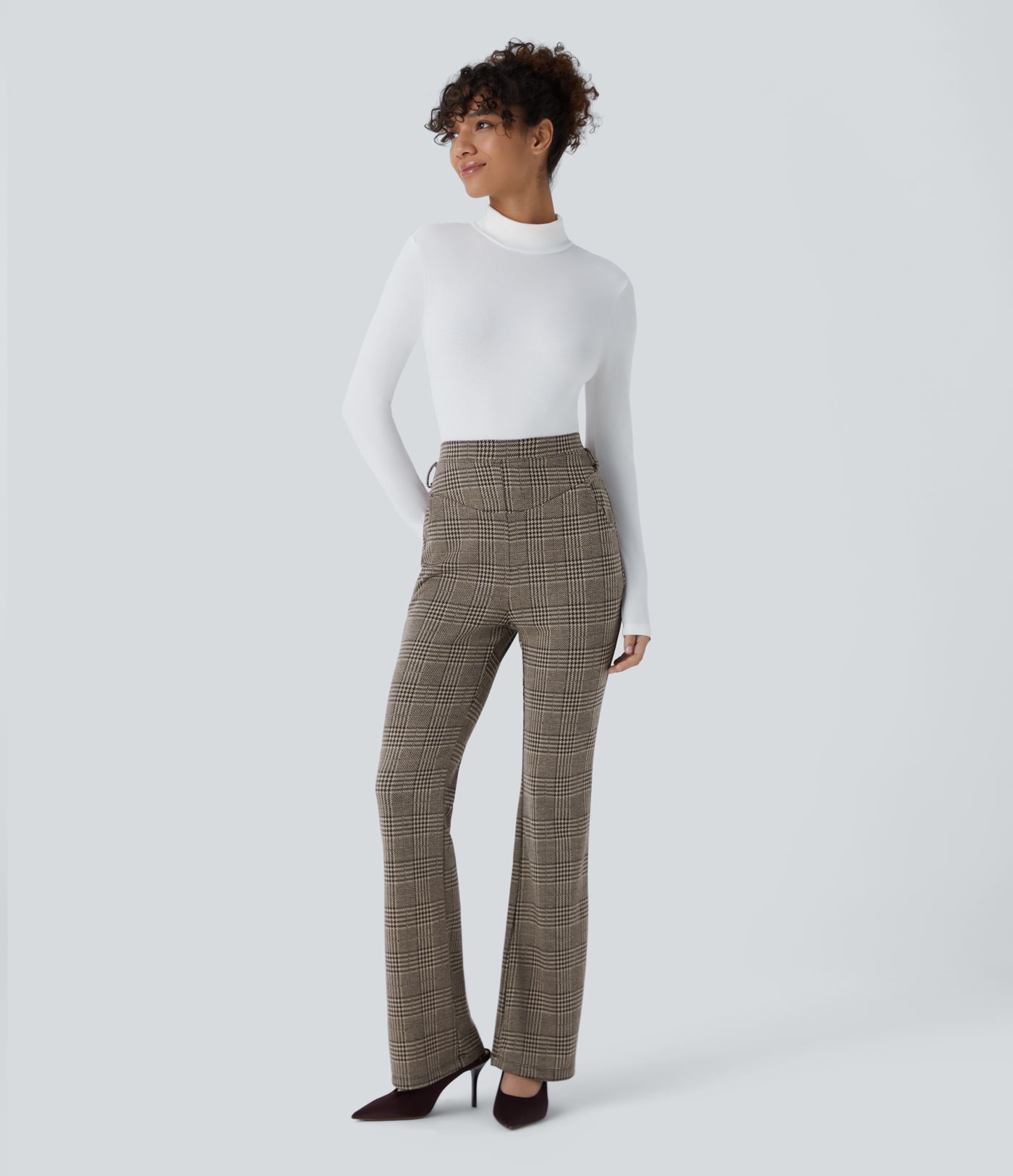 Halara Flex™ Super High Waisted Pocket Houndstooth Plaid Work Pants