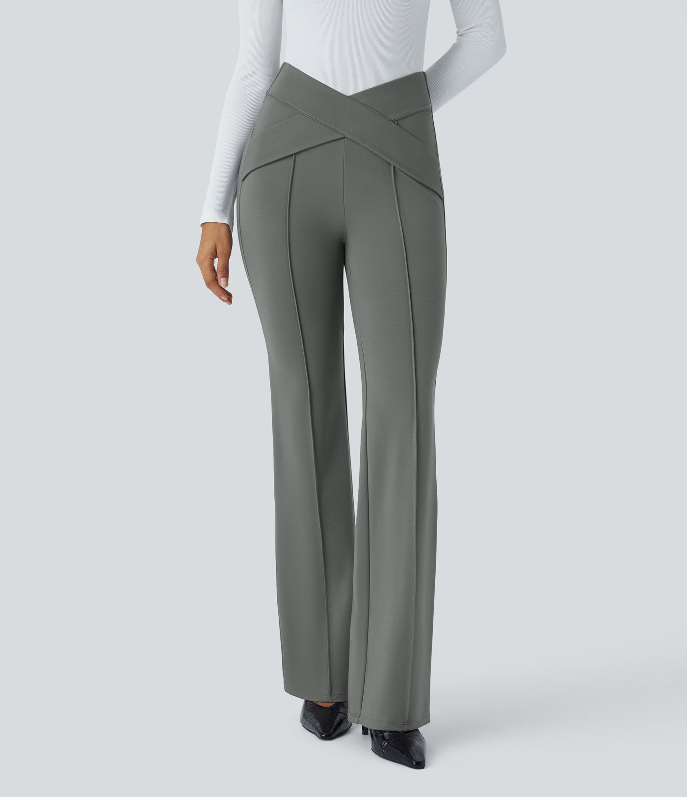 Pantalon croisé taille haute SculptKnit