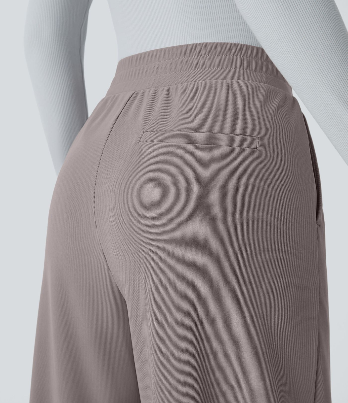 Halara Flex™ pantaloni da lavoro a vita alta con tasche e gamba larga in micro waffle