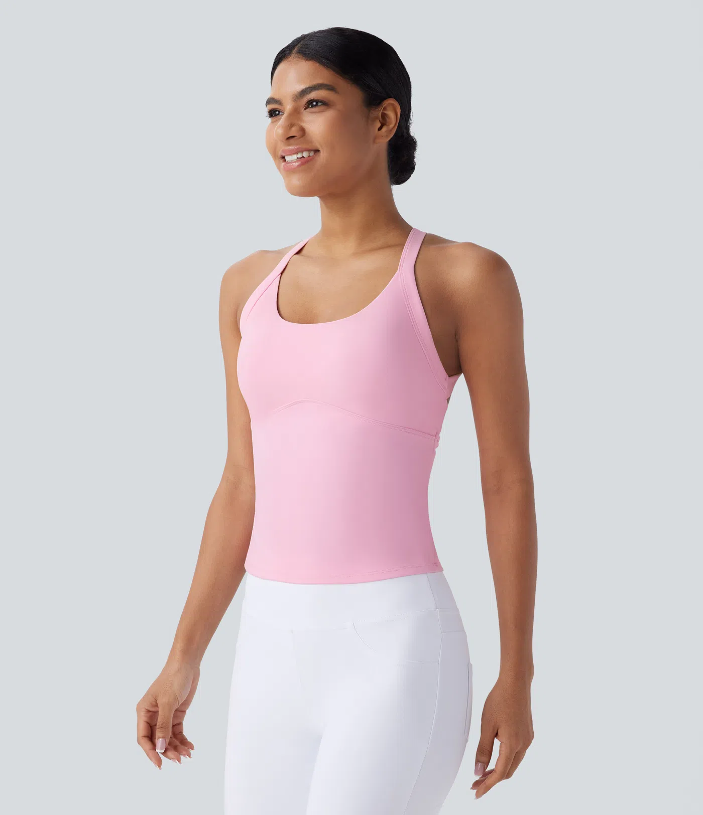 Softlyzero™ Plush rückenfreies, ausgeschnittenes, gedrehtes Yoga-Tanktop