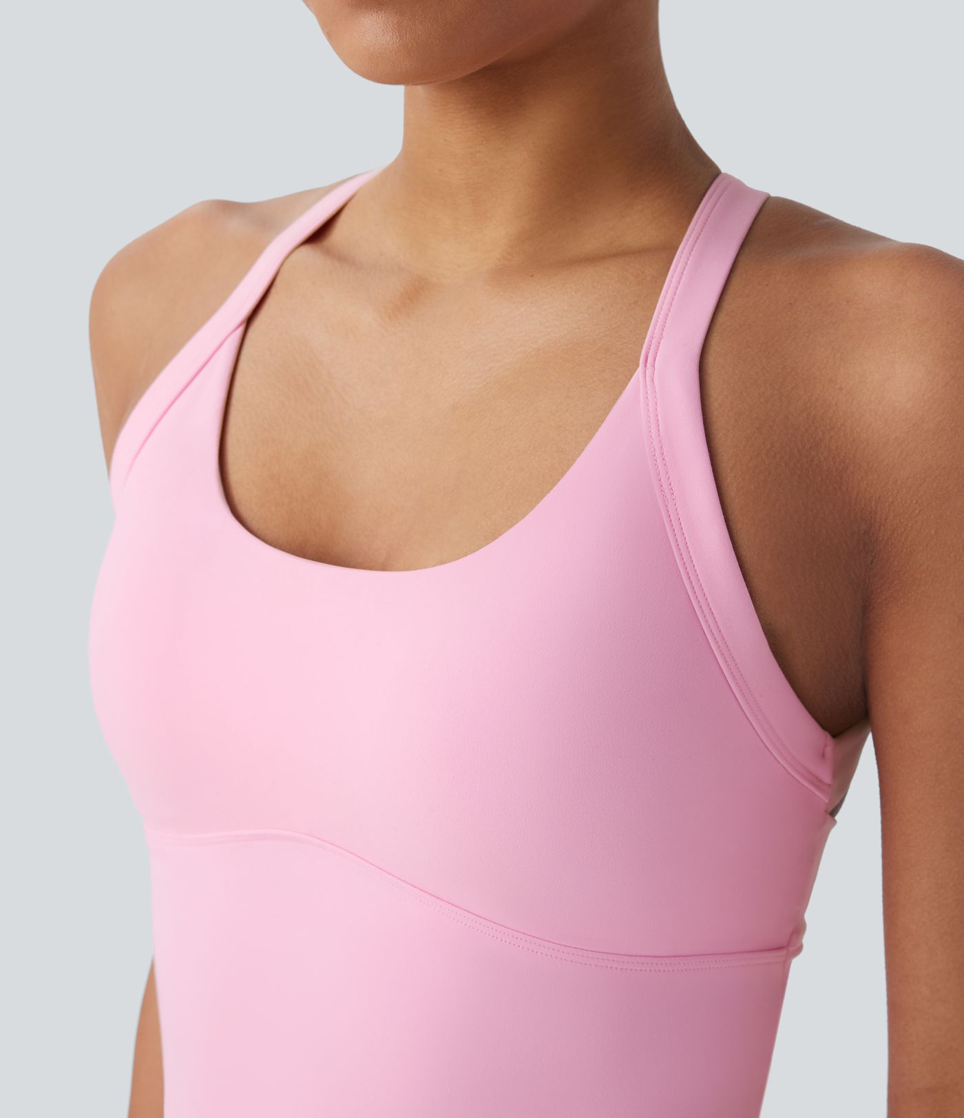 Softlyzero™ Plush backless, cut-out, twisted yoga tank top