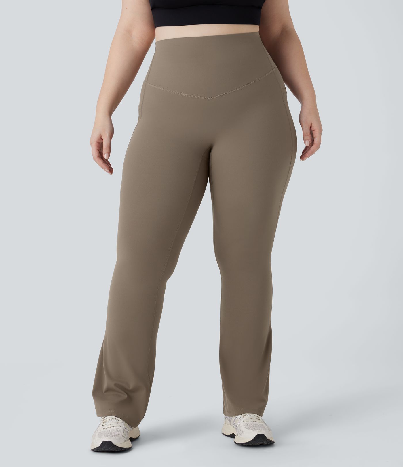 Halara UltraSculpt™ SoCinched Yüksek Bel Karın Kontrol Cepli Şekillendirici Yoga Bootcut Plus Size Tayt