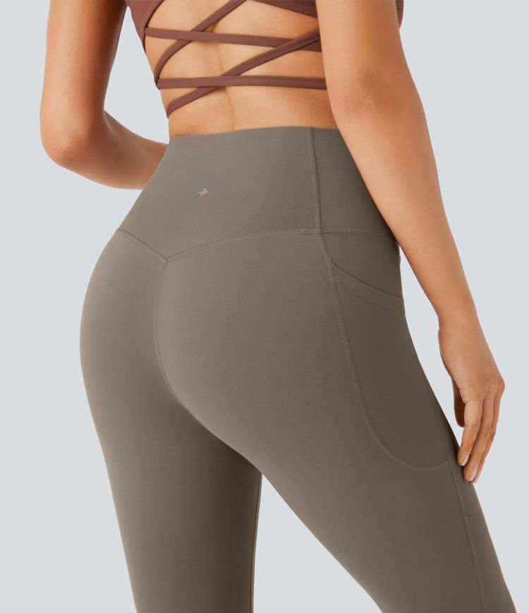 Leggings SoCinched UltraSculpt yoga Bootcut tiro alto control abdomen bolsillo lateral moldeador