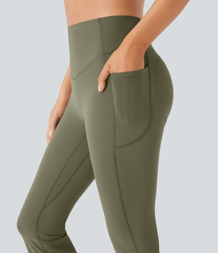 Halara UltraSculpt™ High Waisted Scrunch Butt Lifting Tummy Control Pocket Shaping Yoga Bootcut Leggings