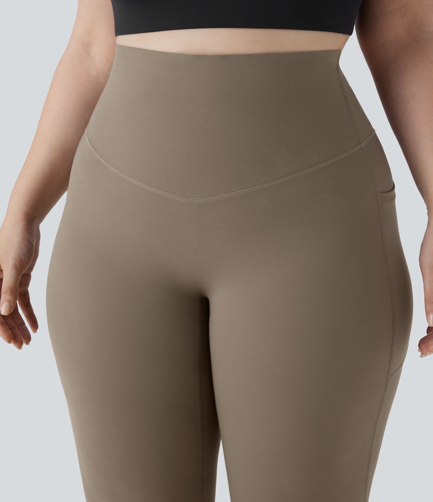 Halara UltraSculpt™ SoCinched Yüksek Bel Karın Kontrol Cepli Şekillendirici Yoga Bootcut Plus Size Tayt