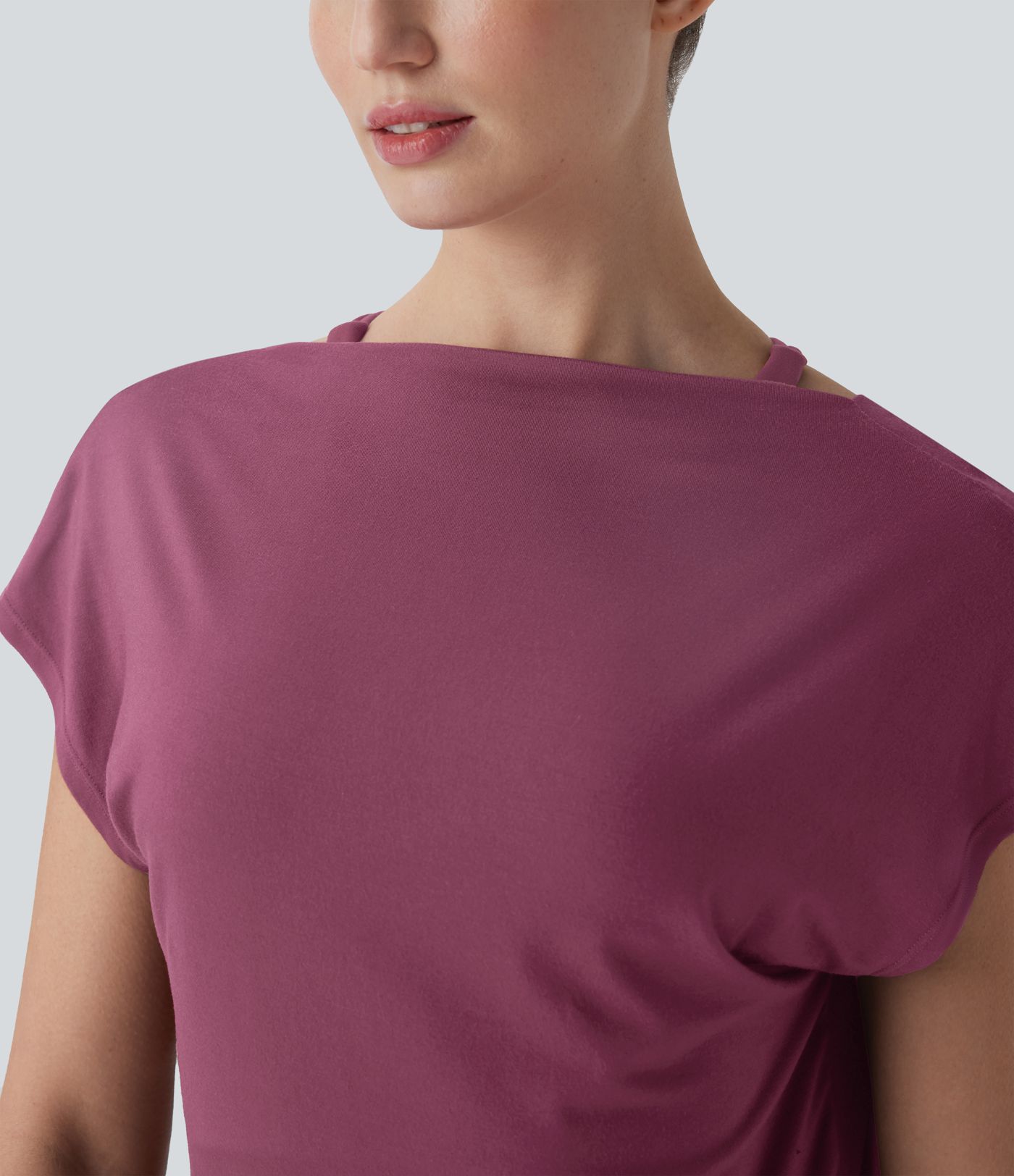 Batwing Sleeve Yoga Sports Top-Front and Back Wearable