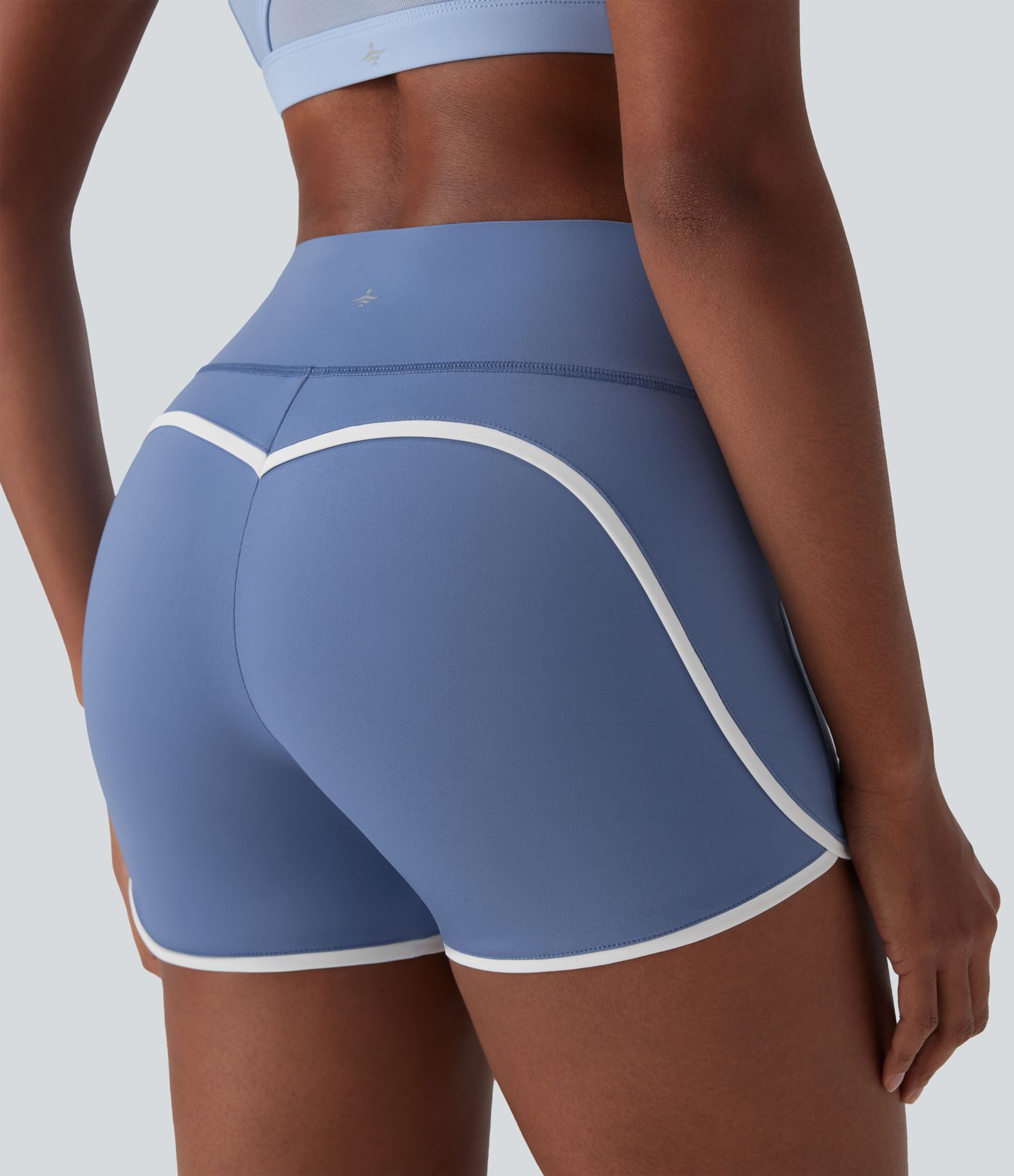 SoftlyZero™ Airy Mid Rise Tummy Control Color Block Cool Touch Yoga Biker Shorts 3''-UPF50+