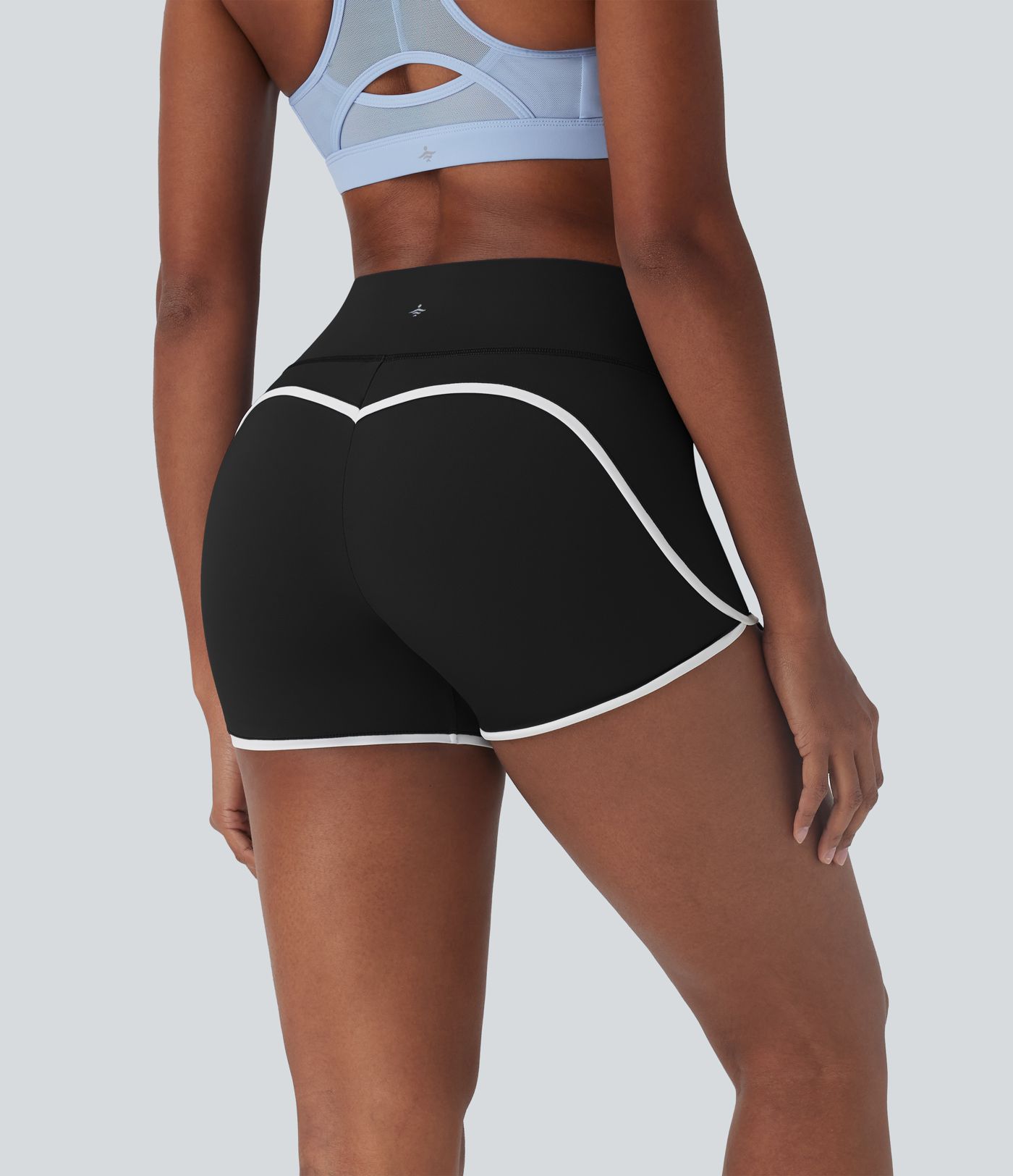 Short cycliste 7,5 cm de yoga gainant taille mi-haute à blocs de couleurs et toucher frais - UPF50+ SoftlyZero™