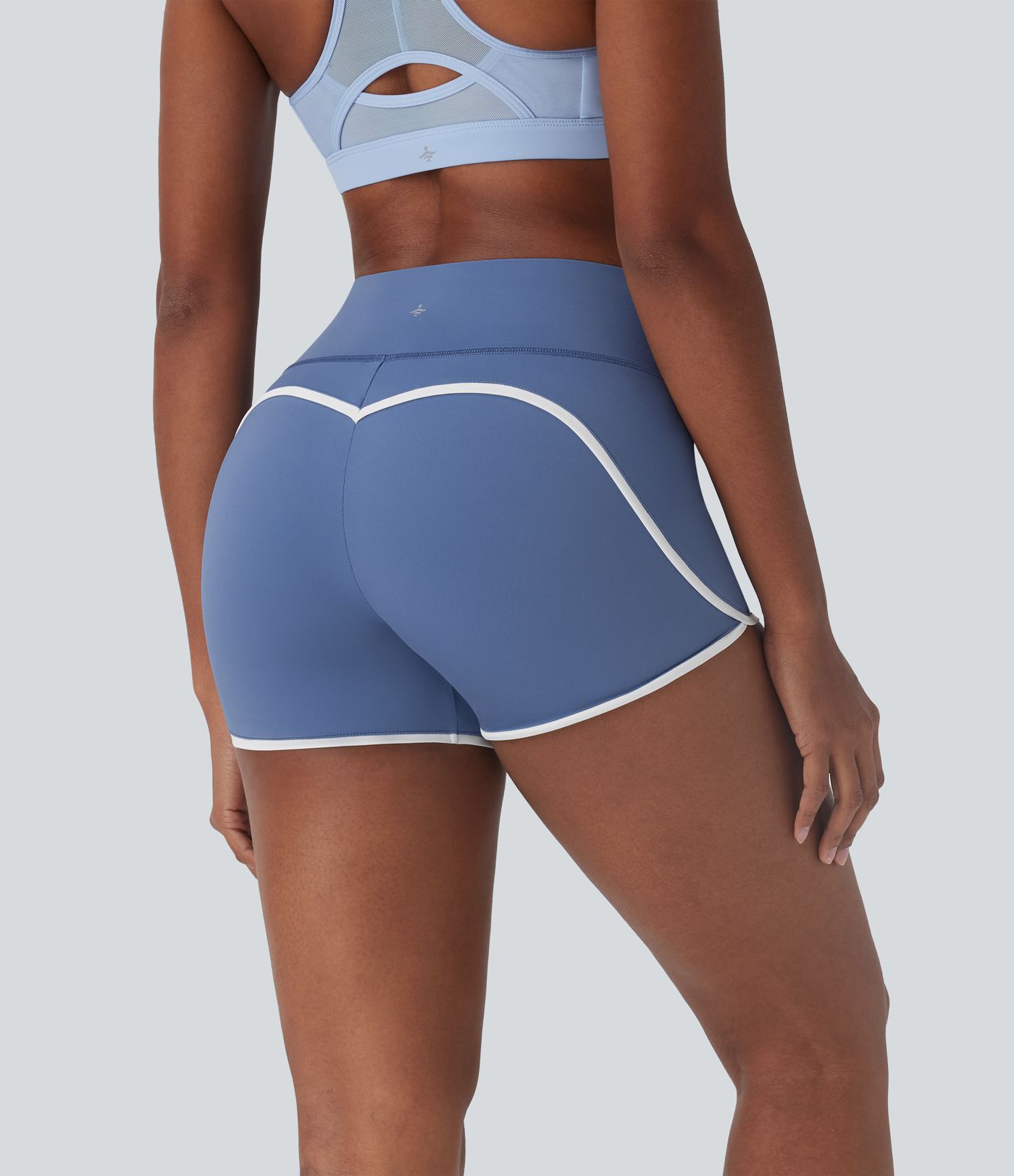 SoftlyZero™ Airy Mid Rise Tummy Control Color Block Cool Touch Yoga Biker Shorts 3''-UPF50+