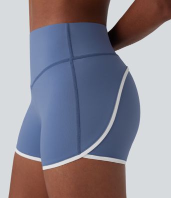 SoftlyZero™ Airy Mid Rise Tummy Control Color Block Cool Touch Yoga Biker Shorts 3''-UPF50+