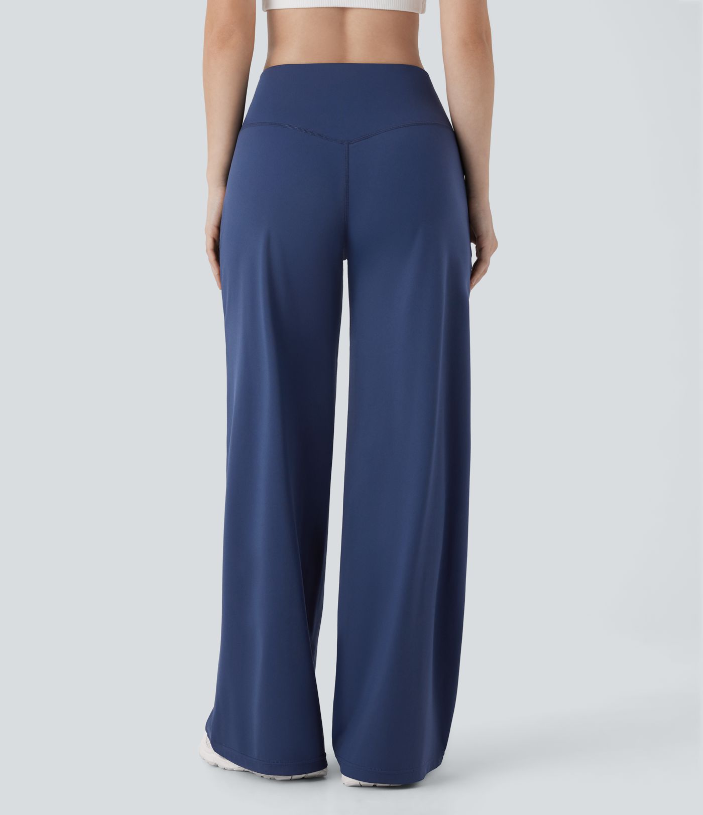 Mid Rise Straight Leg Yoga Pants with Side Zip Pocket