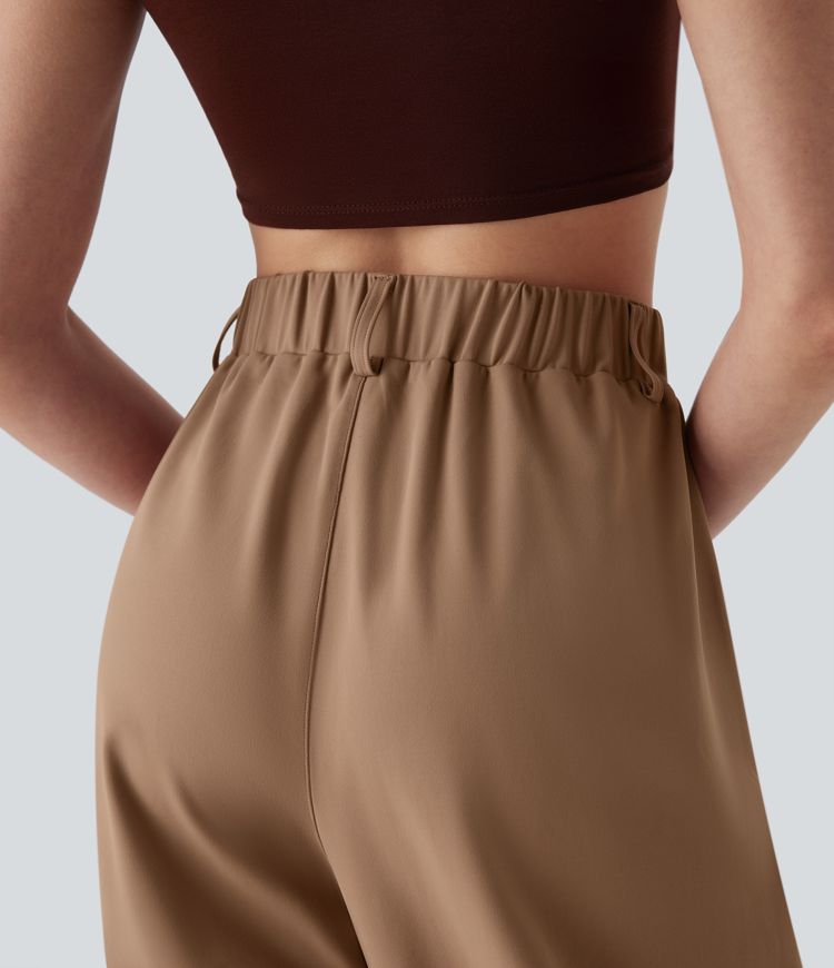 DayStretch High Waisted Tapered Casual Pedal Pusher Pants with Pockets