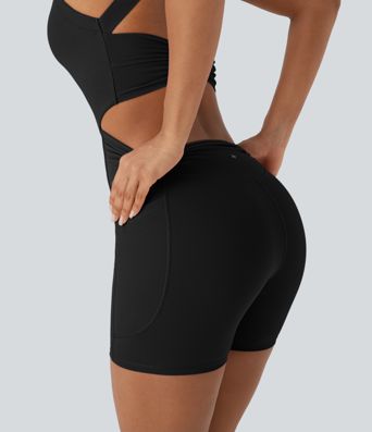 Halara UltraSculpt™ SoCinched Combinaison de Contrôle du Bentre avec Poches - Édition Facile