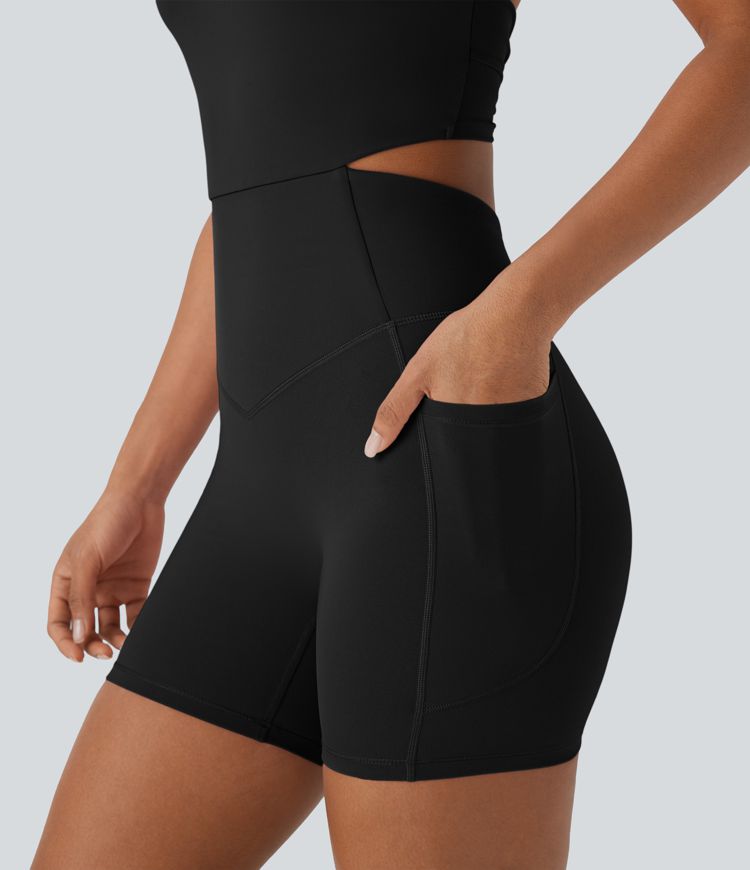 Halara UltraSculpt™ SoCinched Combinaison de Contrôle du Bentre avec Poches - Édition Facile