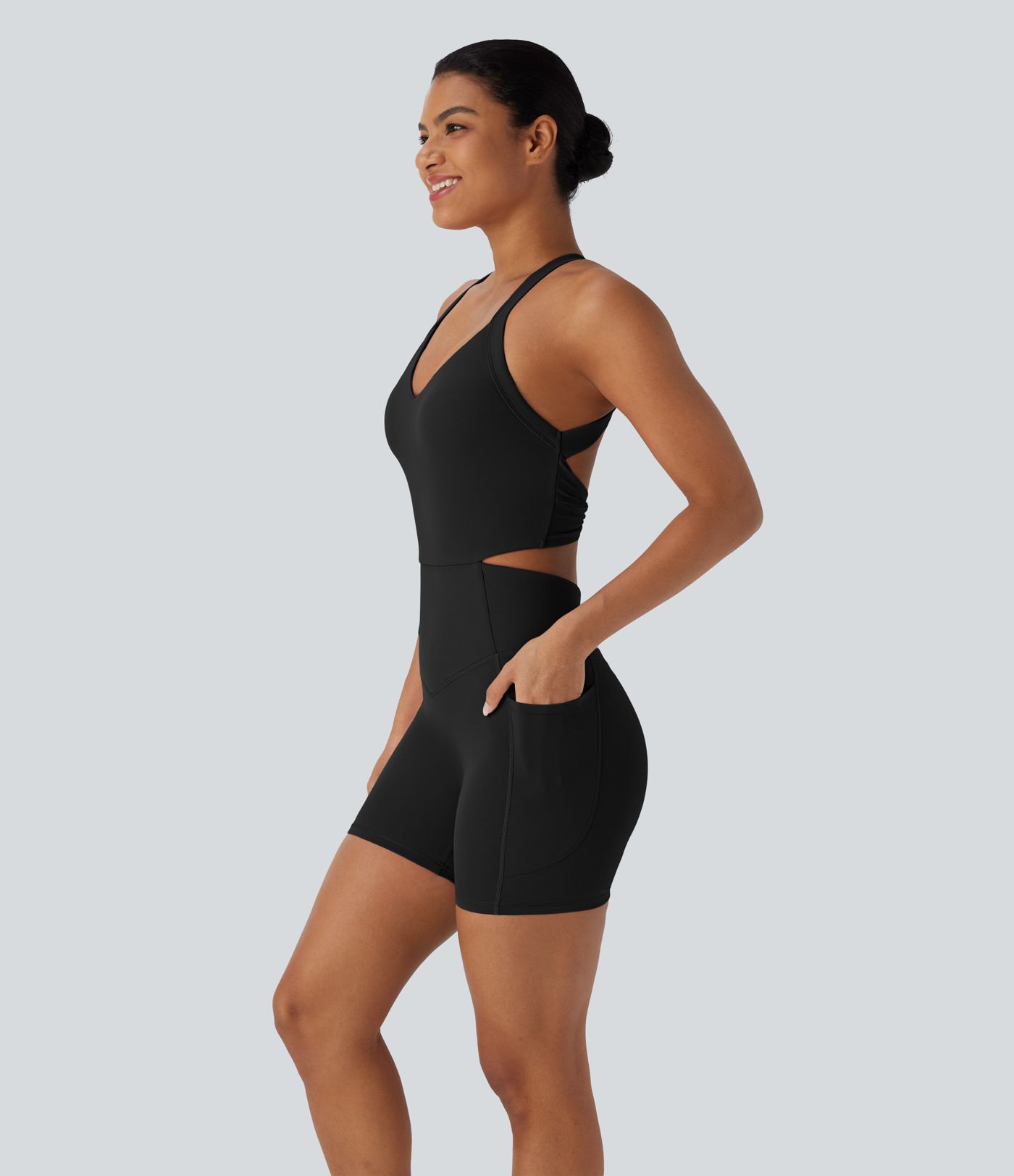 Halara UltraSculpt™ SoCinched Combinaison de Contrôle du Bentre avec Poches - Édition Facile