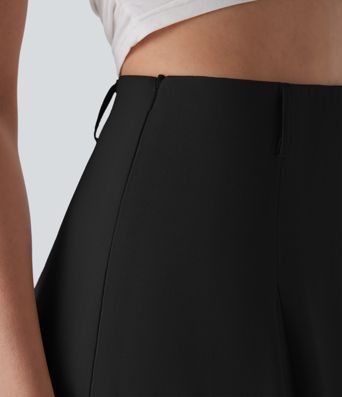 High Waisted Maxi Casual Linen-Feel Flare Skirt