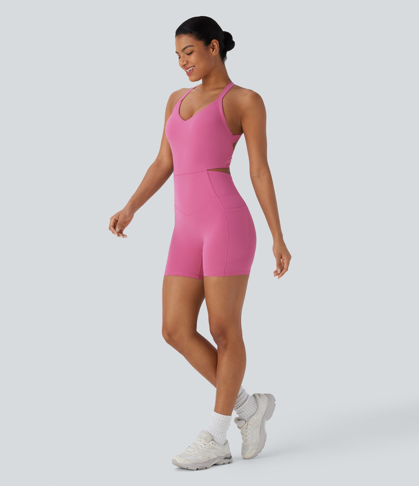 Halara UltraSculpt™ Tummy Control Training Romper with Pockets-Easy Peezy Edition