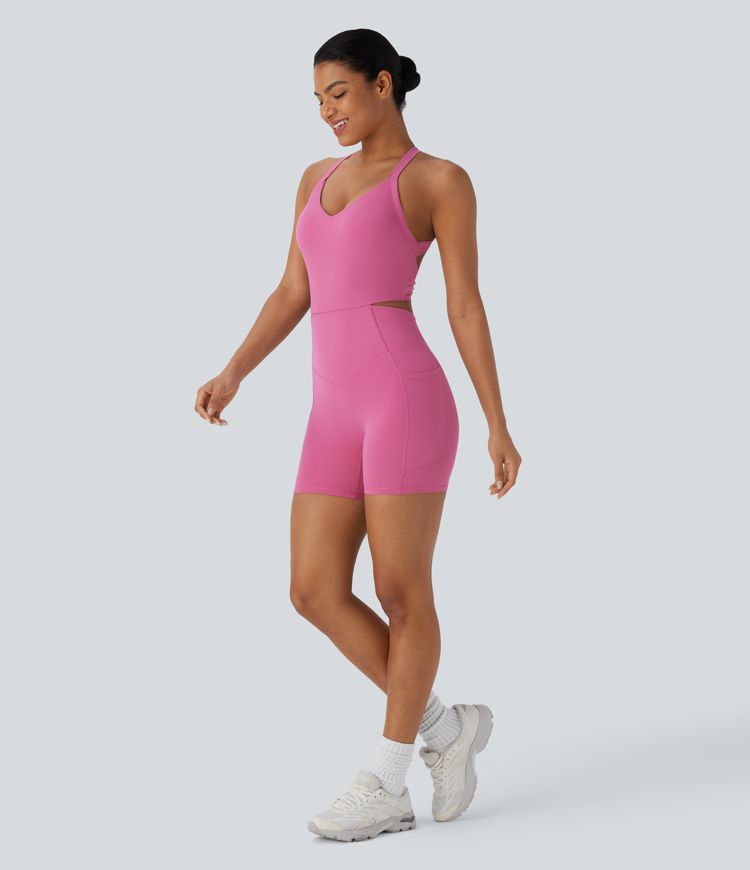 Halara UltraSculpt™ Tummy Control Training Romper with Pockets-Easy Peezy Edition