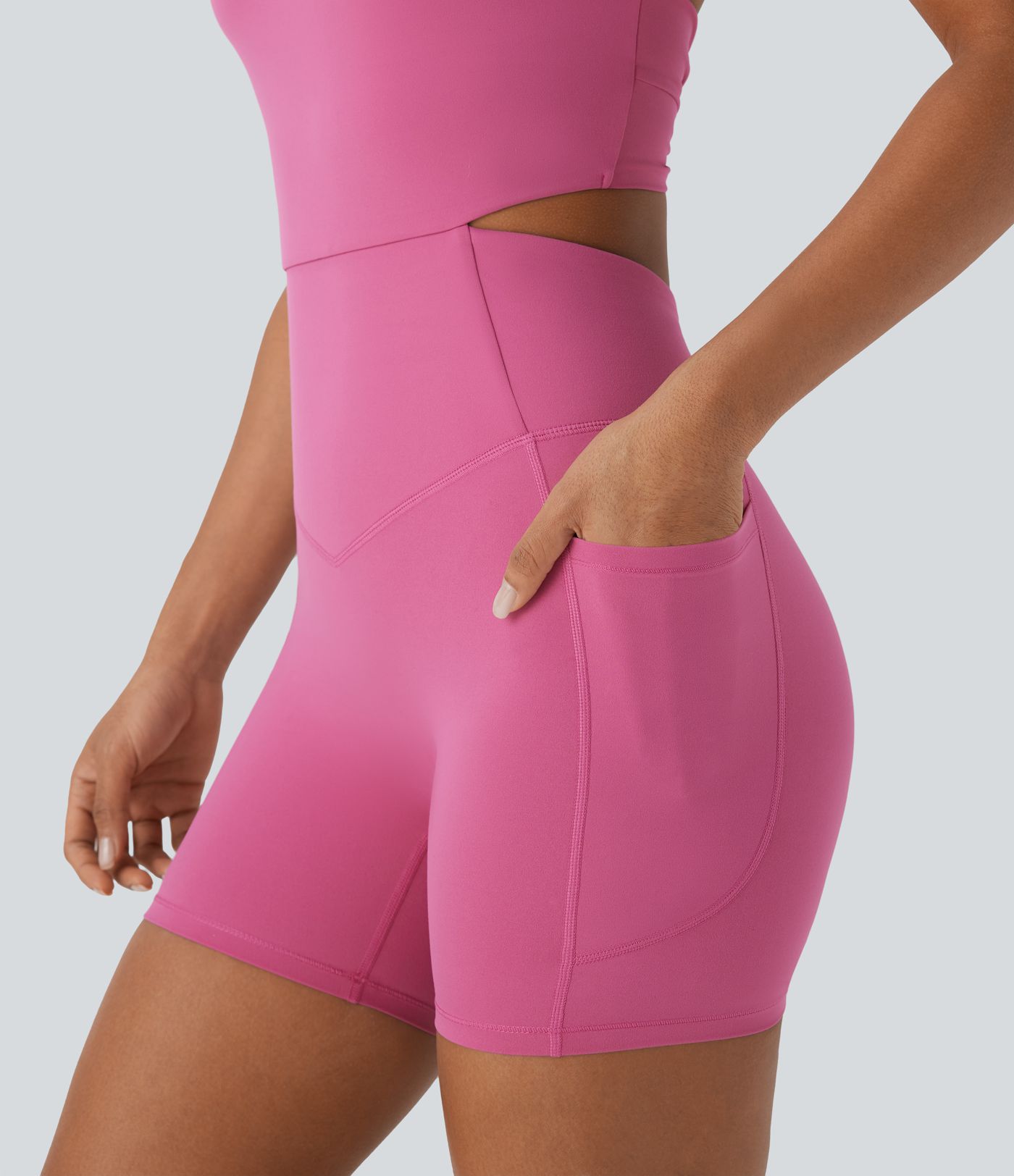 Halara UltraSculpt™ Tummy Control Training Romper with Pockets-Easy Peezy Edition