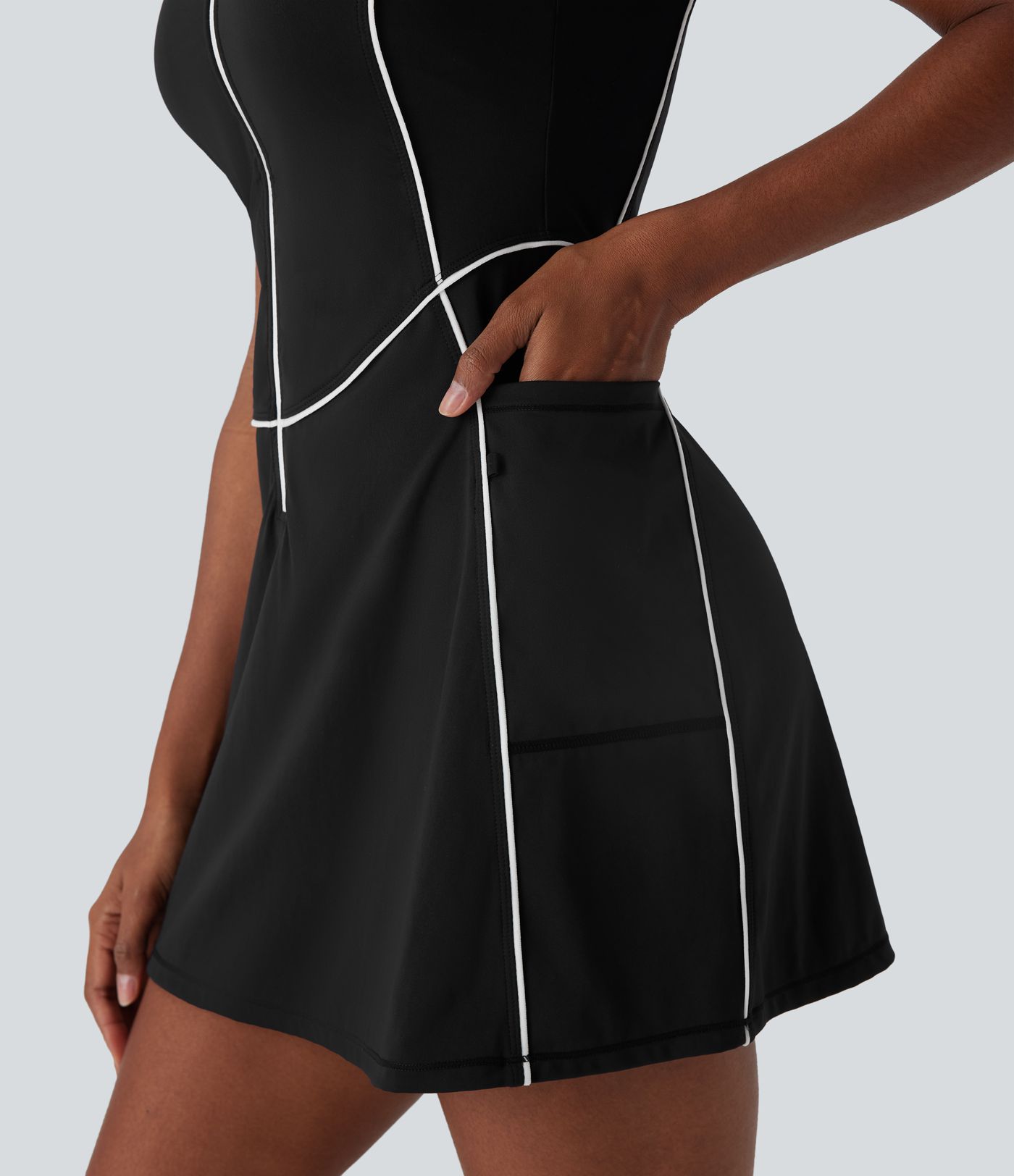 Robe golf active mini Softlyzero™ séchage rapide sans manches demi-zip avec poches latérales - Golf Tee