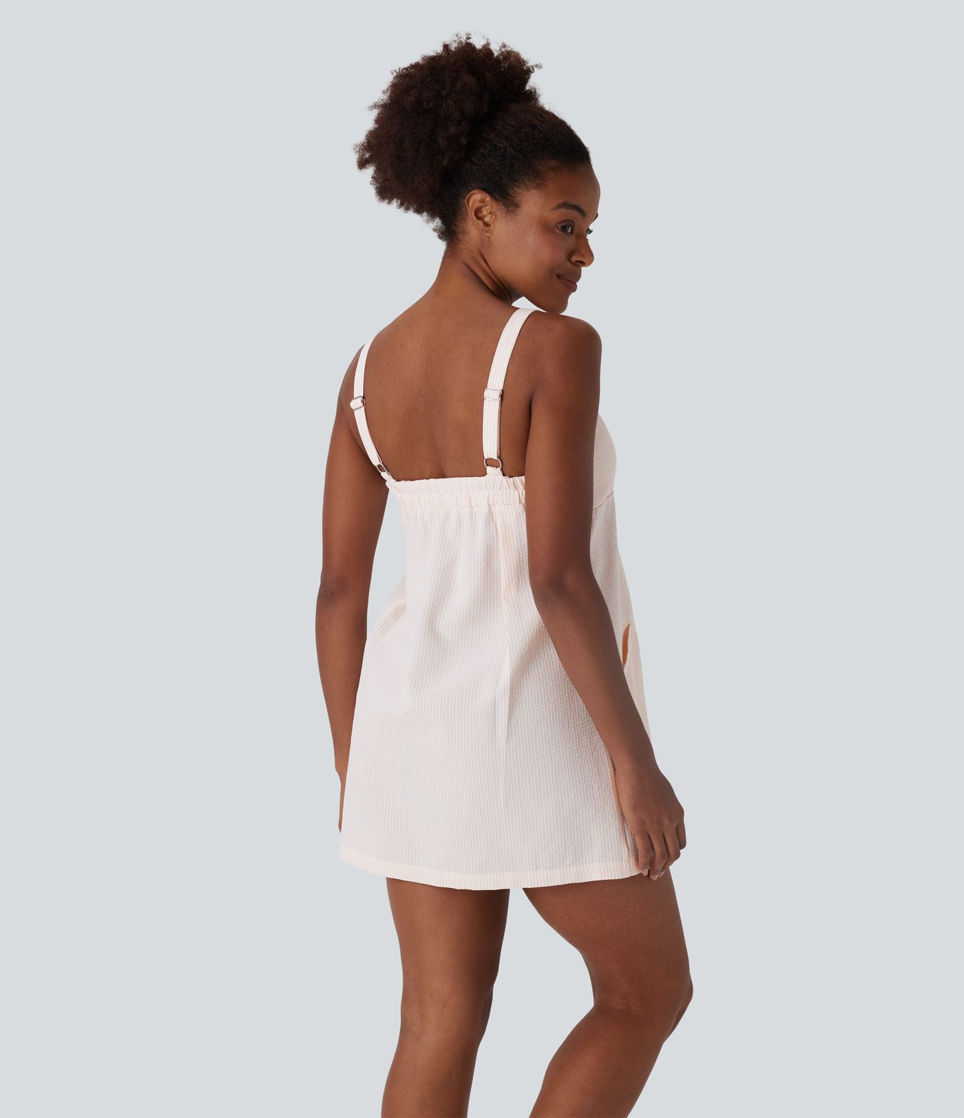 Striped Micro Mini Dress with Pockets