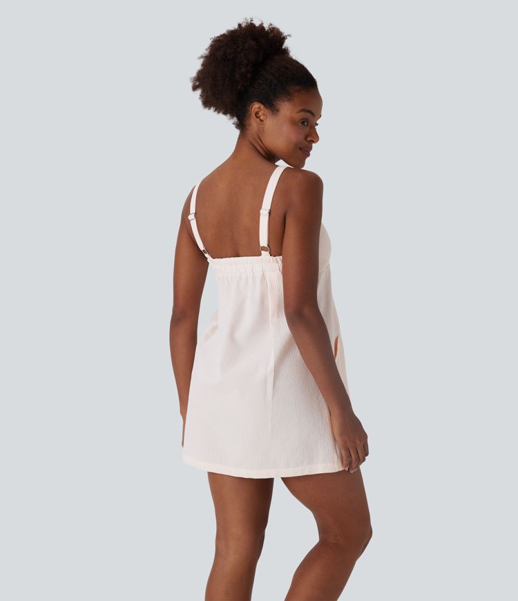 Striped Micro Mini Dress with Pockets