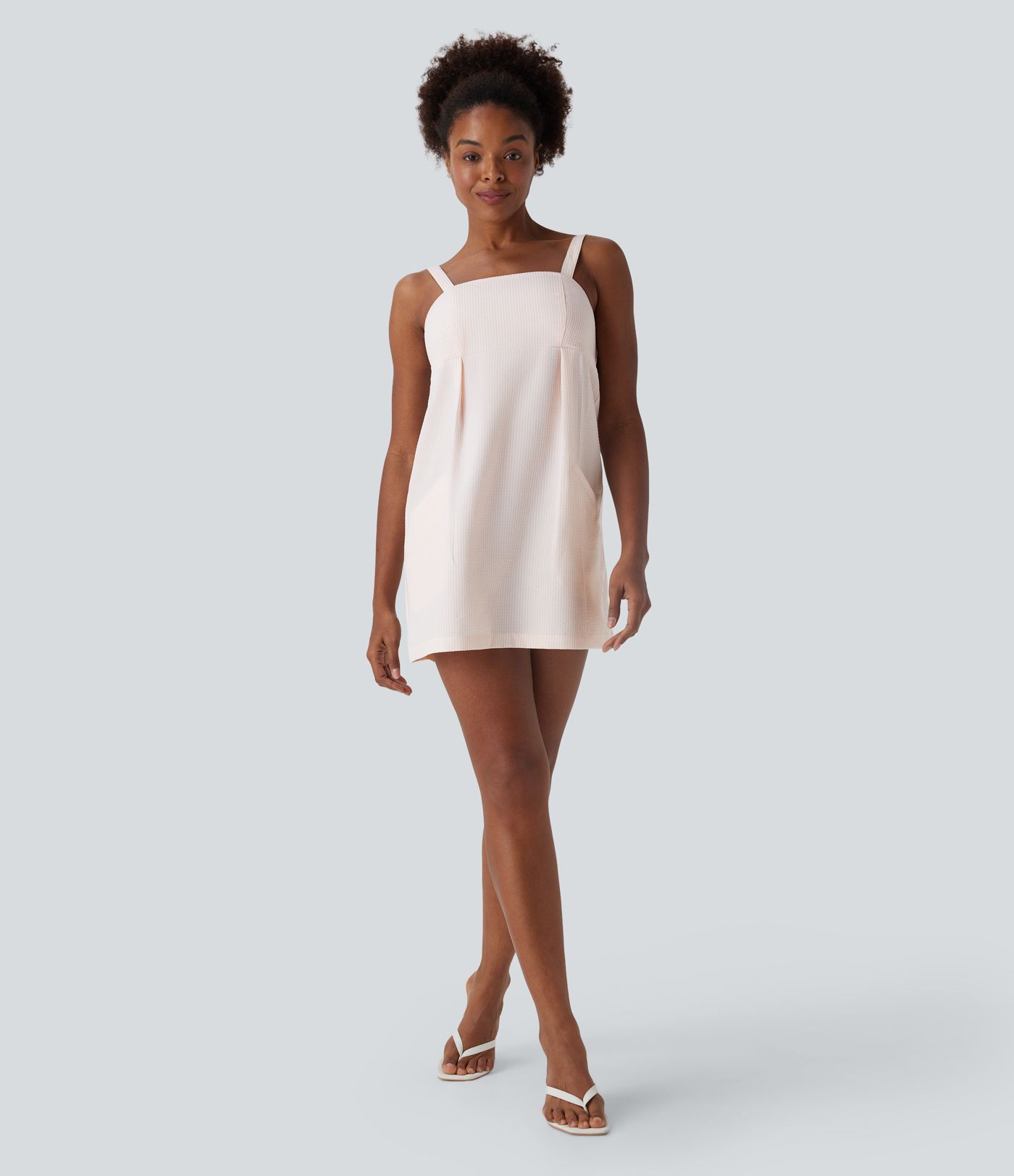 Striped Micro Mini Dress with Pockets