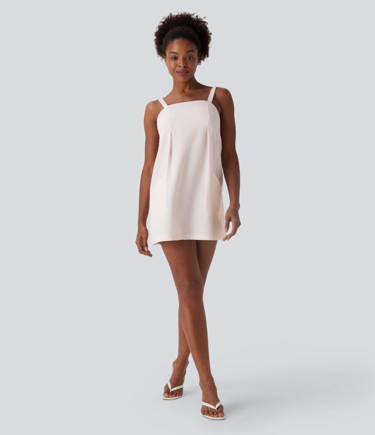 Striped Micro Mini Dress with Pockets