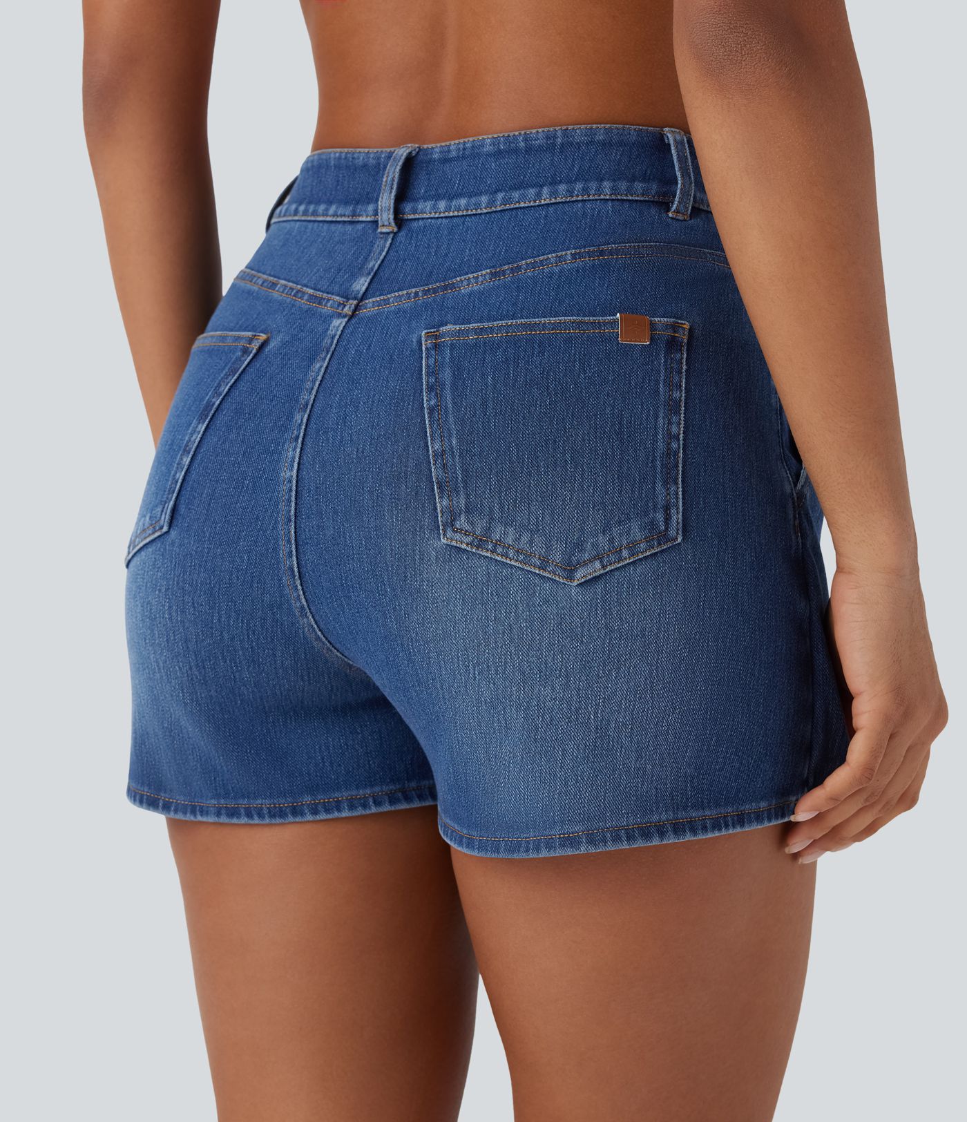 Halara Flex™ High Waisted Pockets Wrapped Washed Denim Casual Skort