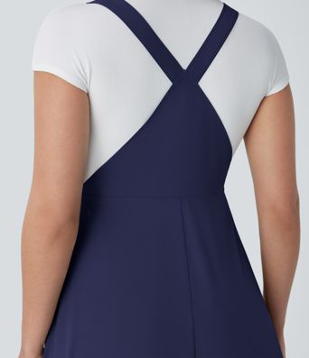 Breezeful™ Fließendes Midi-Freizeitkleid mit mehreren Taschen, verstellbaren Riemen und Knöpfen - schnelltrocknend Breezeful™ Fließendes Midi-Freizeitkleid mit mehreren Taschen, verstellbaren Riemen und Knöpfen - schnelltrocknend