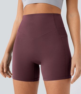 Halara UltraSculpt™ High Waisted Scrunch Butt Lifting Tummy Control Pocket Shaping Workout Biker Shorts 5''