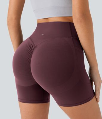Halara UltraSculpt™ High Waisted Scrunch Butt Lifting Tummy Control Pocket Shaping Workout Biker Shorts 5''